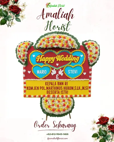 Karangan Papan Bunga Pernikahan di Jamusan